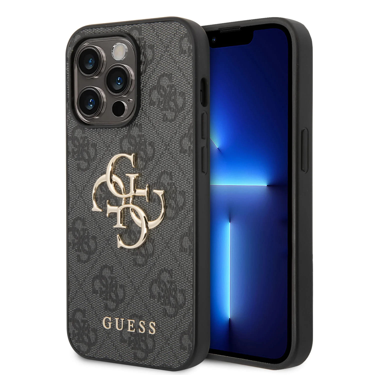 Калъф за iPhone 15 Pro - Guess Hardcase 4G Big Metal Logo (GUHCP15L4GMGGR) - Сив