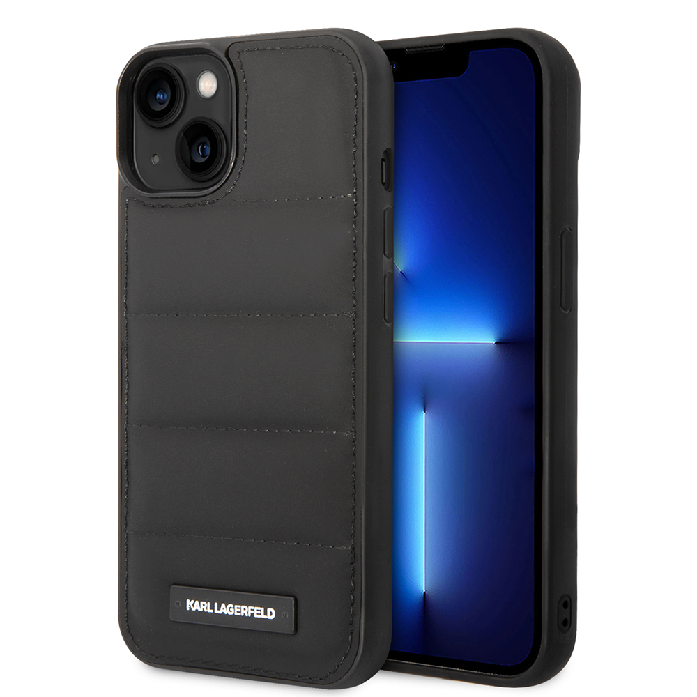 Калъф за IPhone 14 - Karl Lagerfeld Hardcase Leather Puffy (KLHCHCP14SPSQAK) - Удължено лого