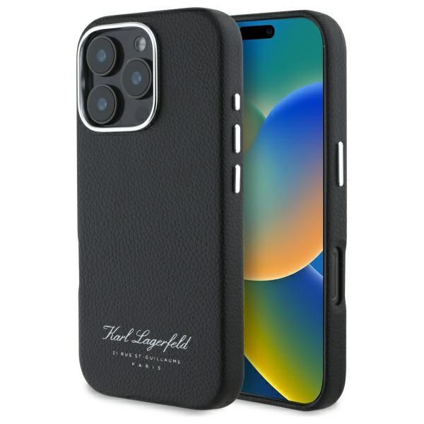 Калъф за IPhone 16 Pro - Karl Lagerfeld Hardcase Leather Hotel (KLHCP16LPGWCMKKHK) - RSG
