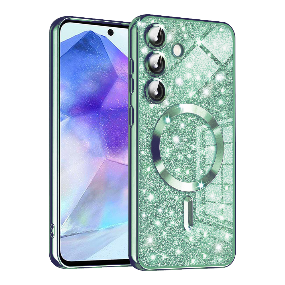 Калъф за Samsung Galaxy A55 5G - Techsuit Luxury Glitter MagSafe - Светлозелен
