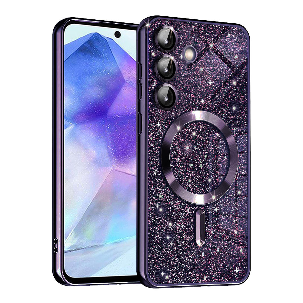 Калъф за Samsung Galaxy A55 5G - Techsuit Luxury Glitter MagSafe - Deep Лилав
