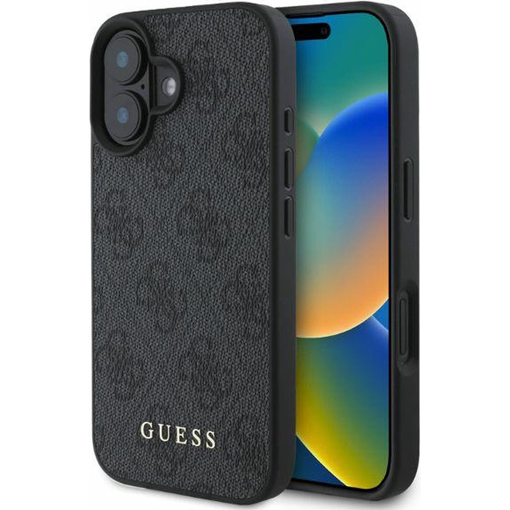 Калъф за iPhone 16 - Guess Hardcase 4G Classic (GUHCP16SG4GFGR) - Черен