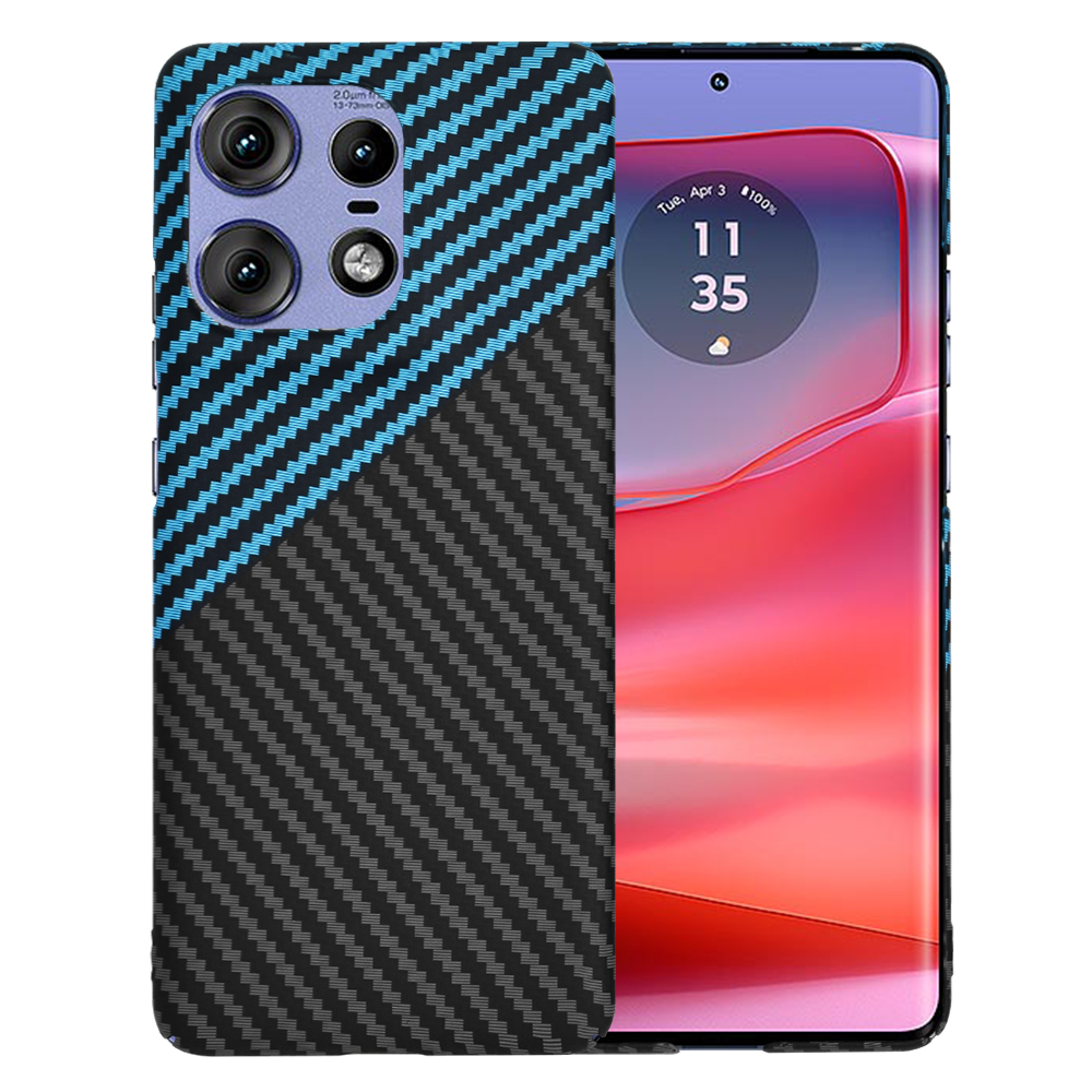 Калъф за Motorola Edge 50 Pro - Techsuit Carbonite FiberShell - Син Pulse