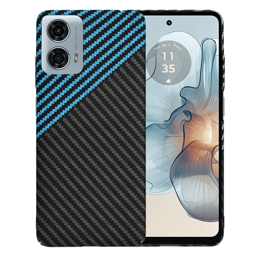 Калъф за Motorola Moto G24 Power - Techsuit Carbonite FiberShell - Син Pulse