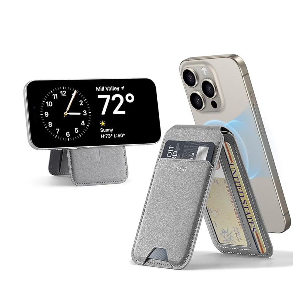 Държач за портфейл от еко кожа - ESR Holder MagSafe HaloLock - Light Tan