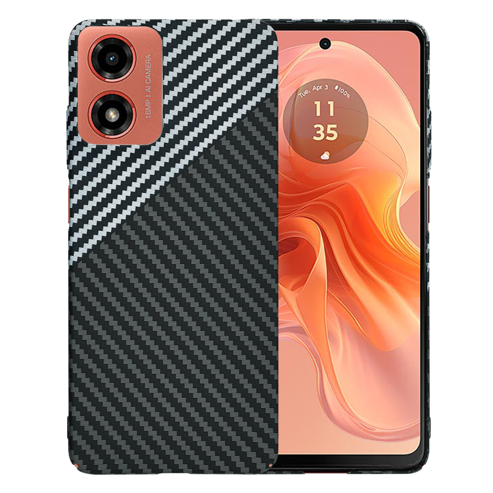 Калъф за Motorola Moto Moto G04 / Moto G04s / Moto G24 / Moto E14 - Techsuit Carbonite FiberShell - Stealth Сив