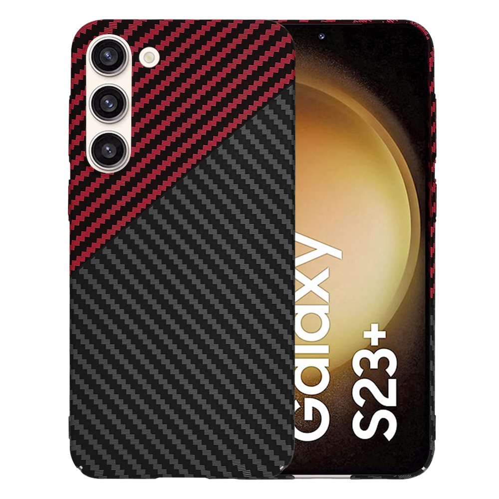 Калъф за Samsung Galaxy S23 Plus - Techsuit Carbonite FiberShell - Червен Vortex