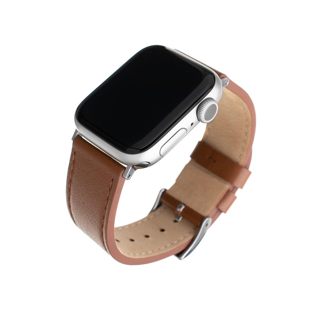 Каишка за Apple Watch 1/2/3/3/4/4/5/5/5/6/6/7/8/7/8/9/10/SE/SE/SE 2/Ultra/Ultra 2 (42/44/45/46/49mm) - Фиксирана кожена каишка - Кафява