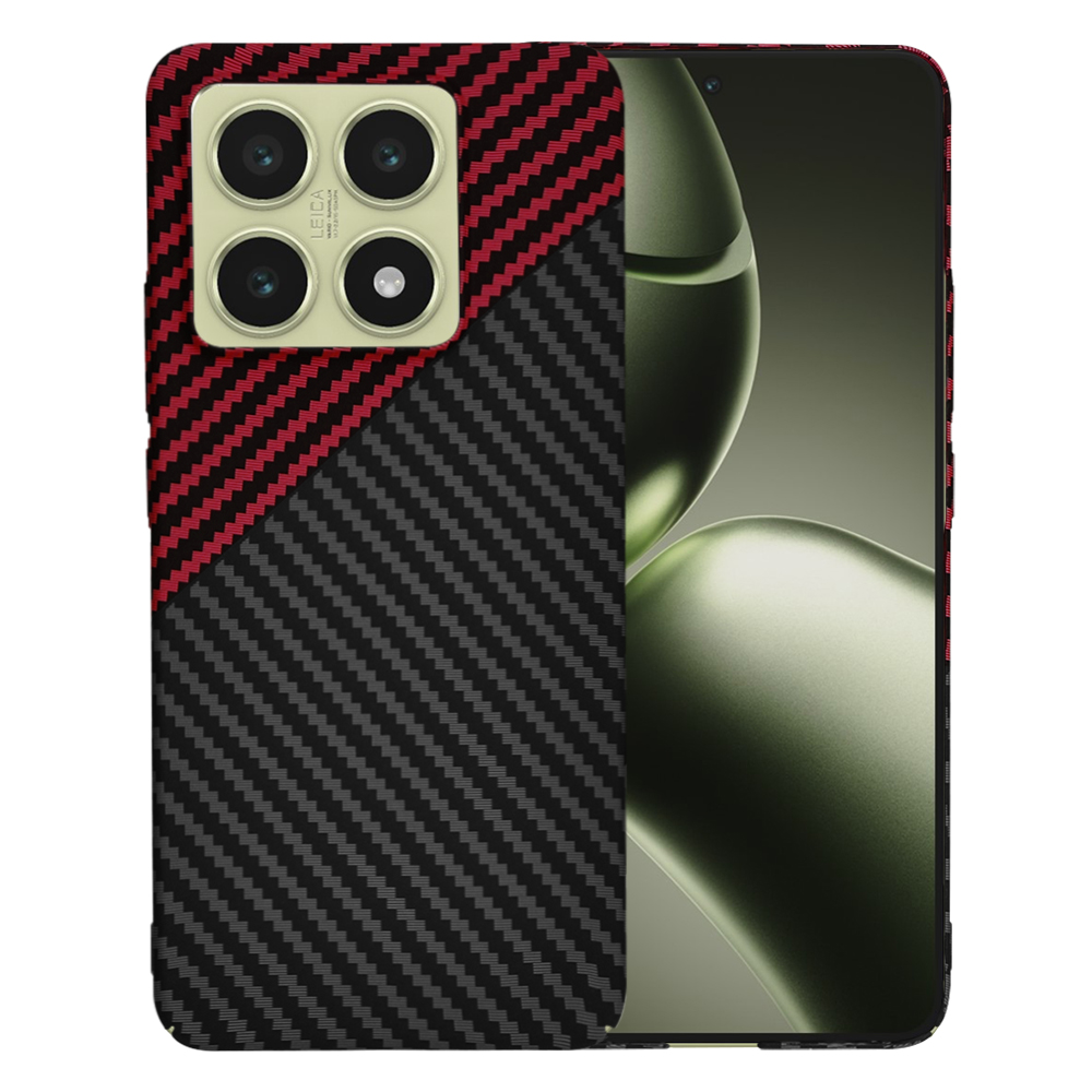 Калъф за Xiaomi 14T - Techsuit Carbonite FiberShell - Червен Vortex