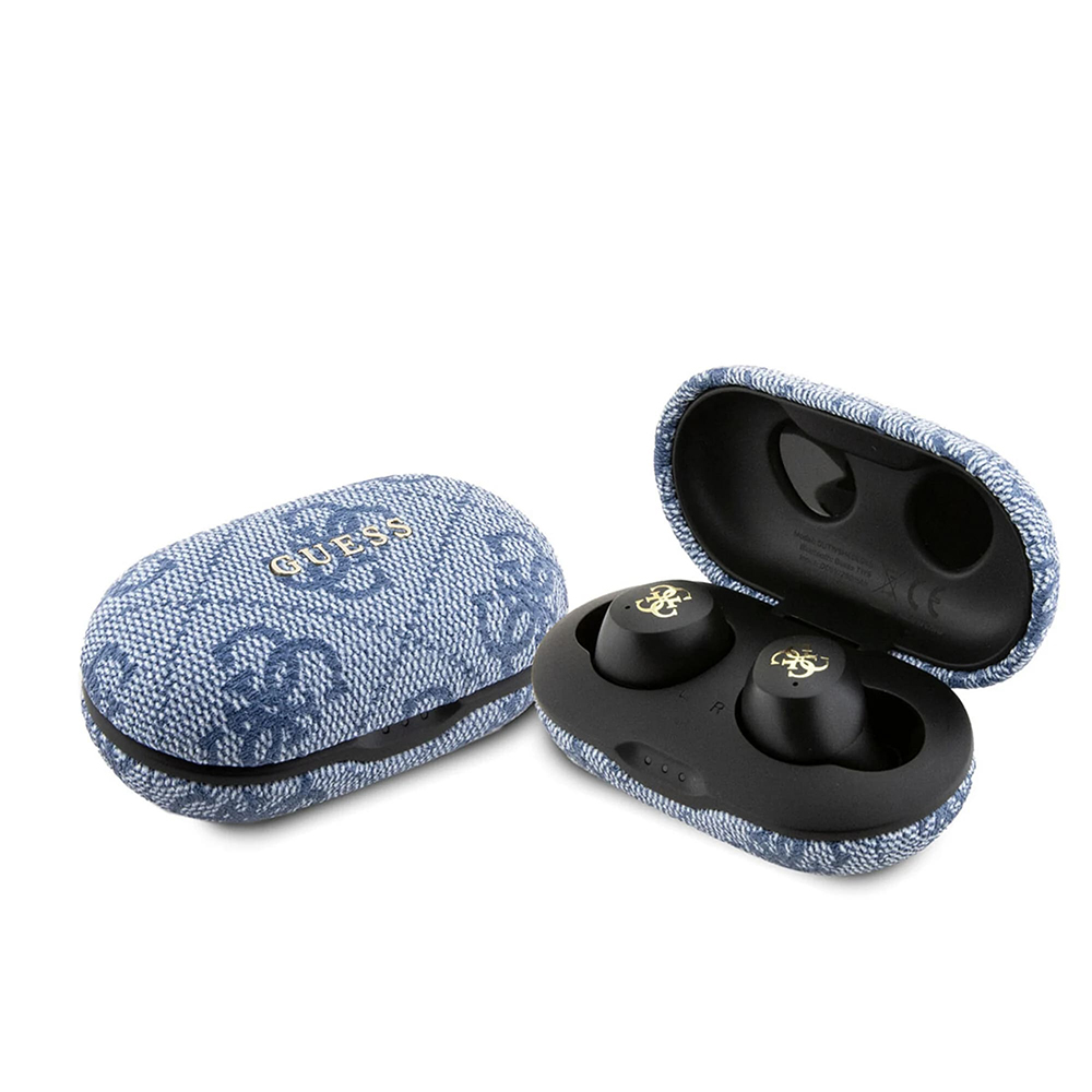 Истински безжични слушалки с докинг станция, ENC, Bluetooth 5.3, IPX5, 300mAhm - Guess (GUTWSP4EGB) - сини
