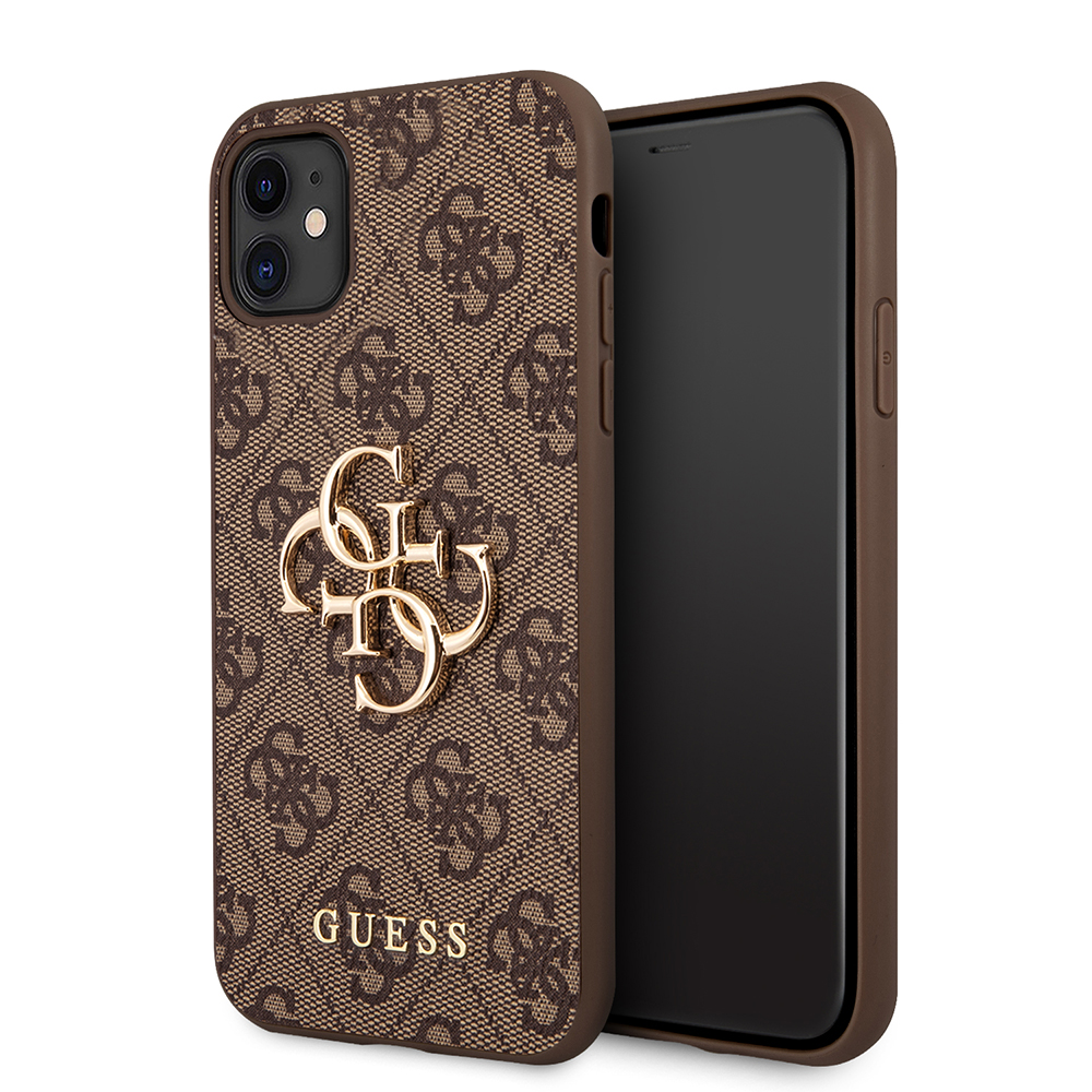 Калъф за iPhone 11 - Guess Hardcase 4G Big Metal Logo (GUHCN614GMGBR) - Кафяв