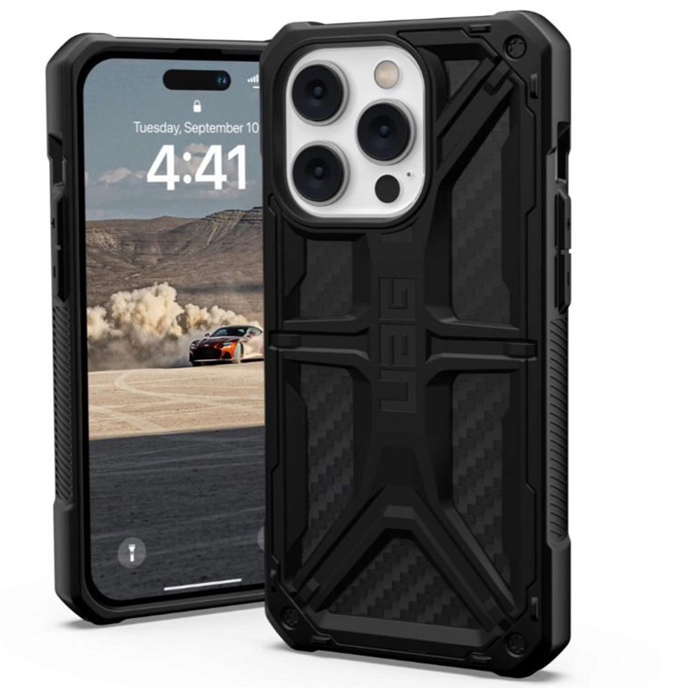 Husă UAG Monarch iPhone 14 Pro Negru | bleumarin