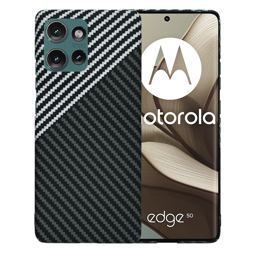 Калъф за Motorola Edge 50 - Techsuit Carbonite FiberShell - Stealth Сив
