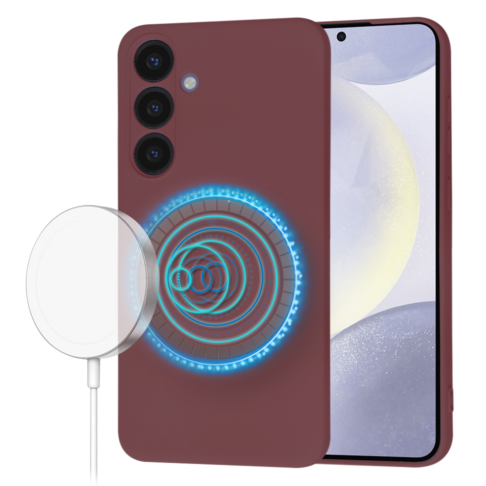 Калъф за Samsung Galaxy S24 Plus - Techsuit SoftFlex MagSafe - Plum Червен