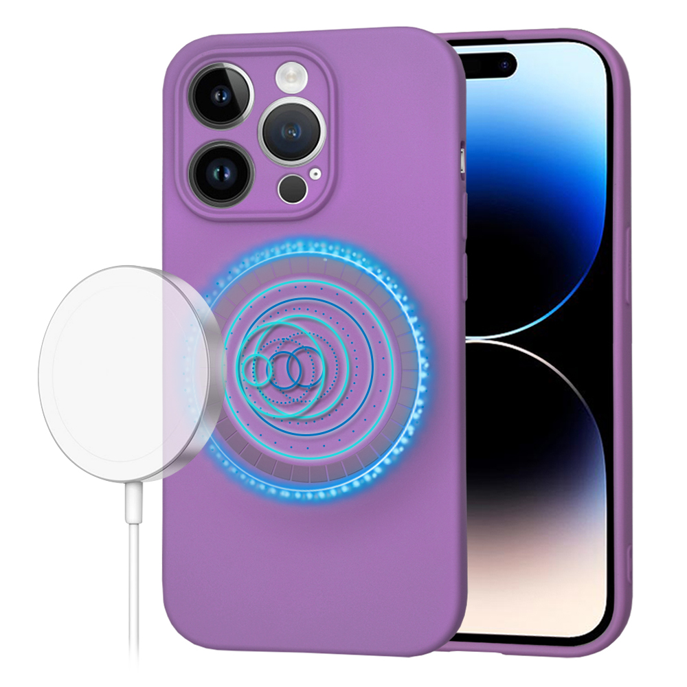 Калъф за iPhone 14 Pro - Techsuit SoftFlex MagSafe - Лилав