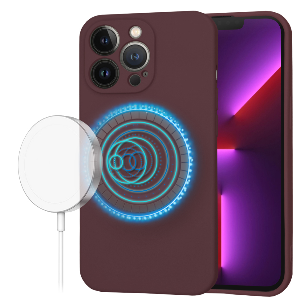 Калъф за iPhone 13 Pro - Techsuit SoftFlex MagSafe - Plum Червен