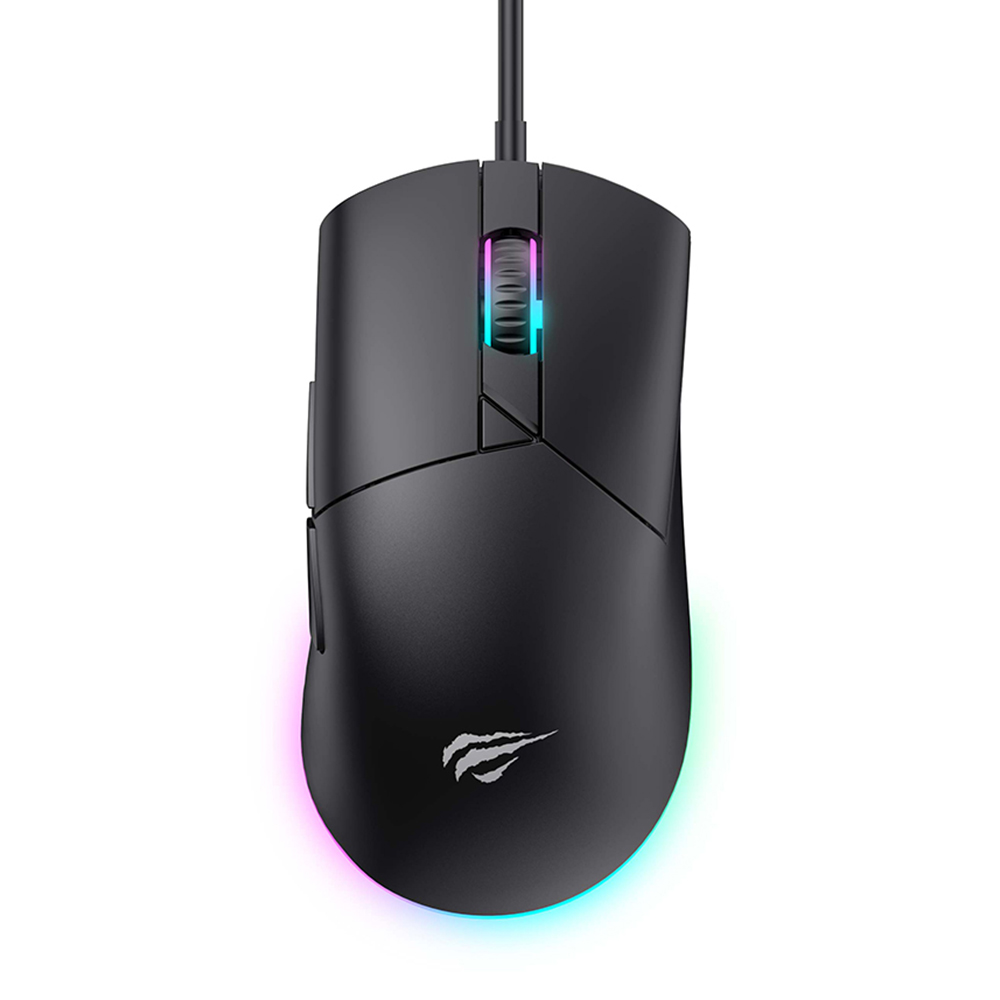 Жична мишка за игри 1200/2400/2400/3200/4800/6400/8000DPI, 1.6m, 5V - Havit (MS1038) - Черна