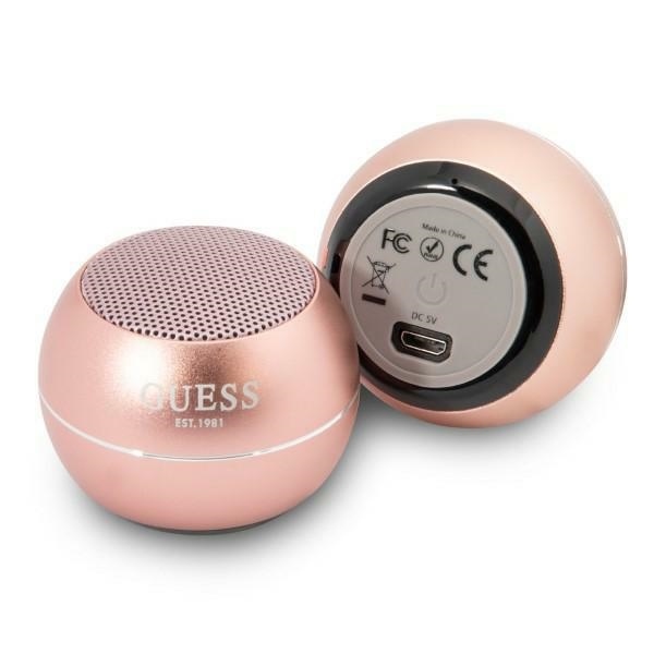 Преносим Bluetooth 5.0 високоговорител, 3W, 300mAh, 4H - Guess (GUWSALGEP) - Розов