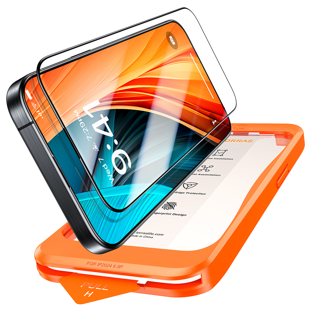 Калъф за iPhone 16 Pro - Torras GlassGo Install Master - Черен