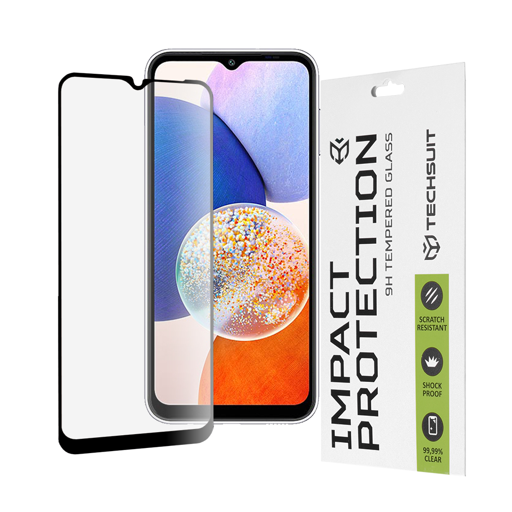 Калъф за Samsung Galaxy A14 4G / A14 5G - Techsuit 111D Full Cover / Full Glue Glass - Черен