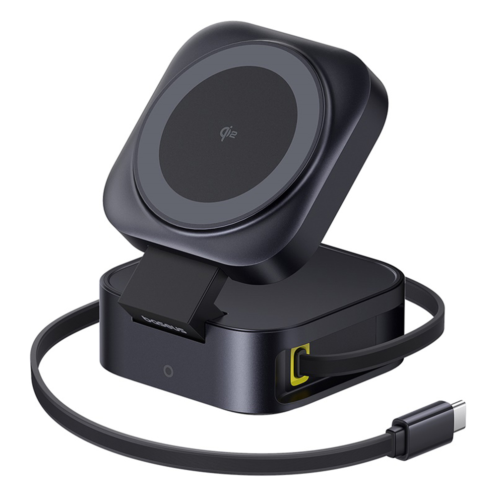 2в1 Безжична зарядна станция 2в1, Type-C, 67W - Baseus (P10276800123-00) - Cosmic Черен