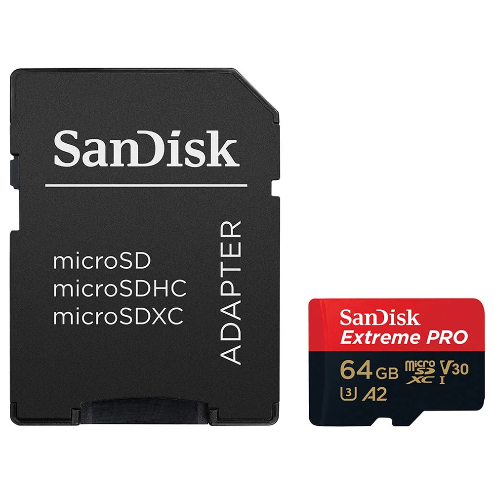Карта с памет, 64GB, MicroSDXC - SanDisk Extreme Pro (SDSQXCU-064G-GN6MA) - Червена