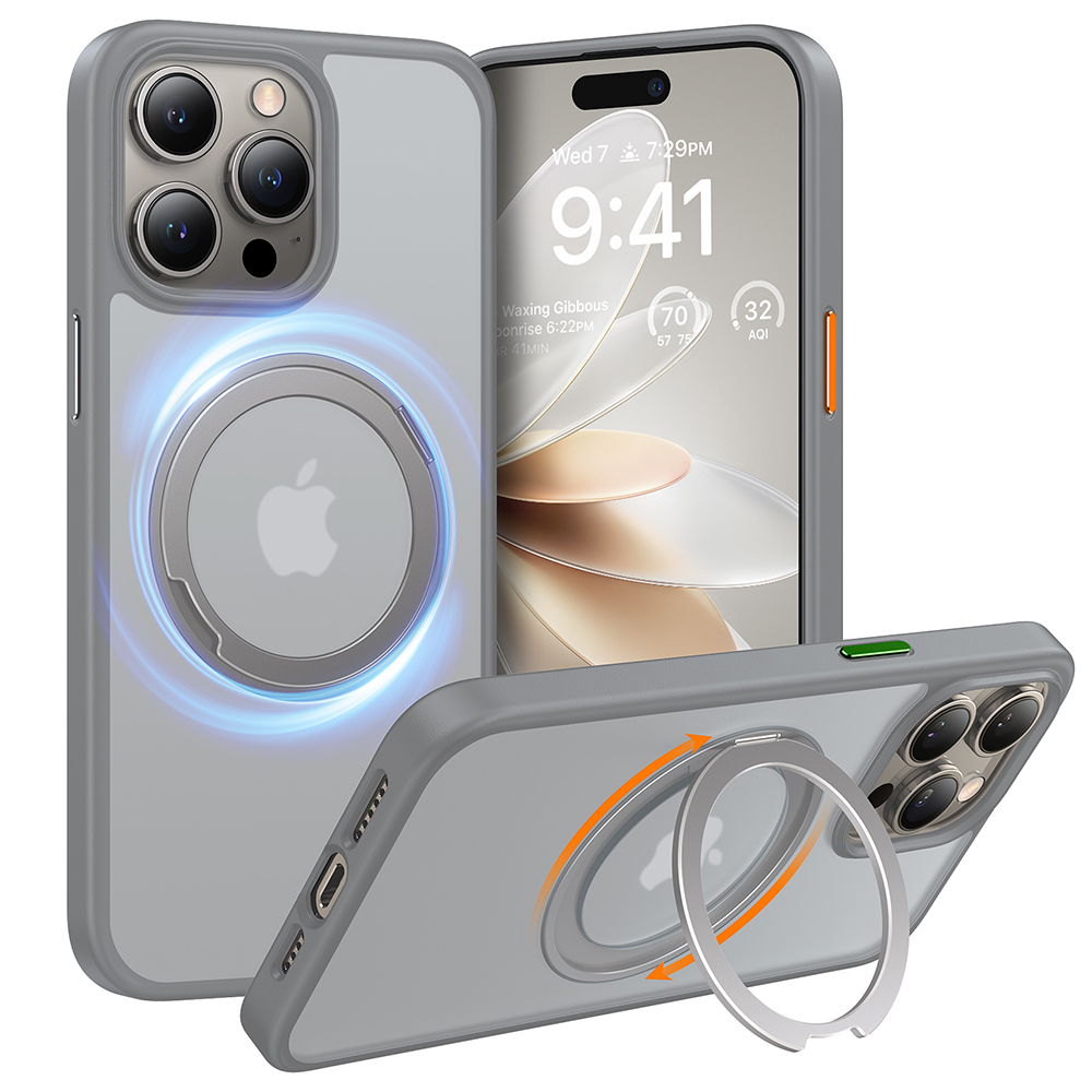 Калъф за iPhone 15 Pro - Torras Ostand Pro MagSafe Series - Титаниев Сив