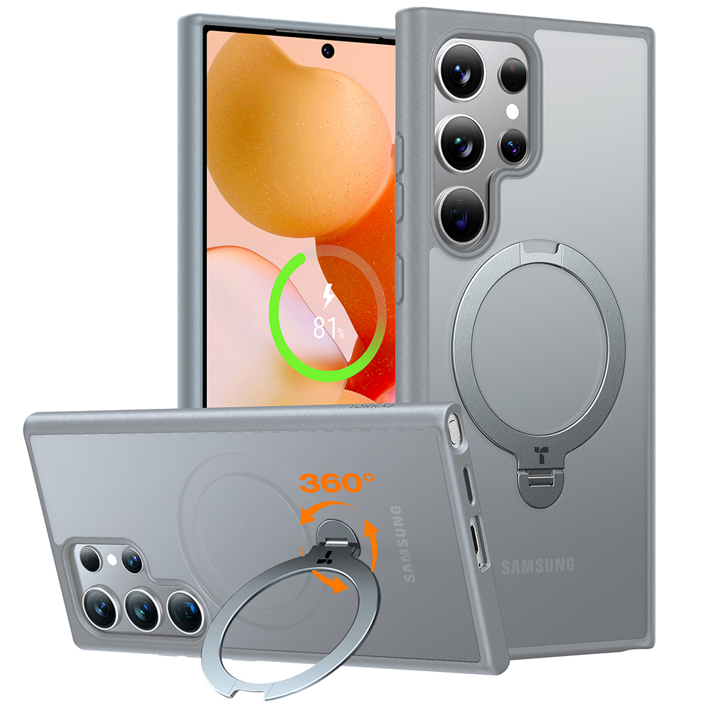 Калъф за Samsung Galaxy S24 Ultra - Torras Ostand Spin MagSafe Series - Тъмносив
