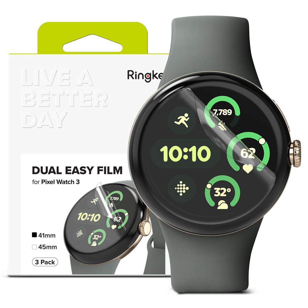 Google Pixel Watch 3 41 mm (комплект 3) - Ringke Dual Easy Film - Прозрачен