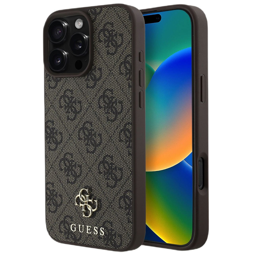 Калъф за iPhone 16 Pro Max - Guess Hardcase 4G Classic MagSafe (GUHMP16XP4SM4M4MW) - Кафяв