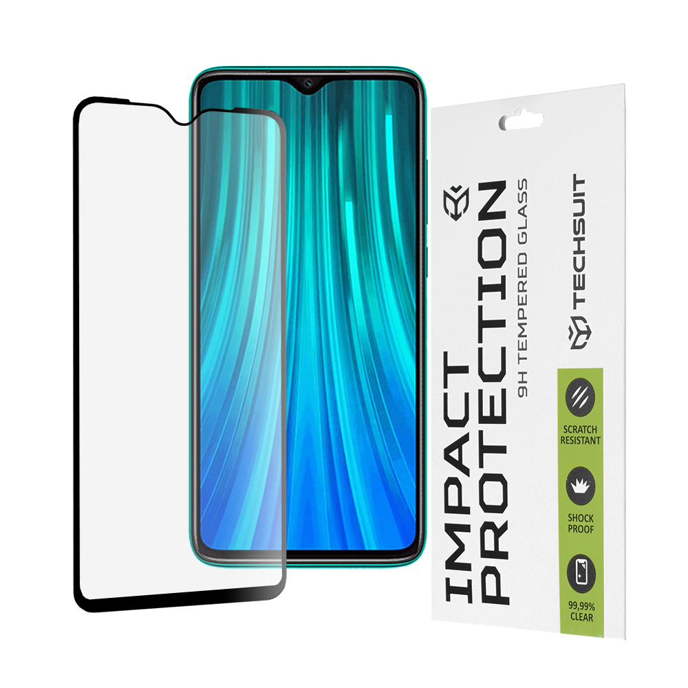 Капак за Xiaomi Redmi Note 8 Pro - Techsuit 111D Full Cover / Full Glue Glass - Черен
