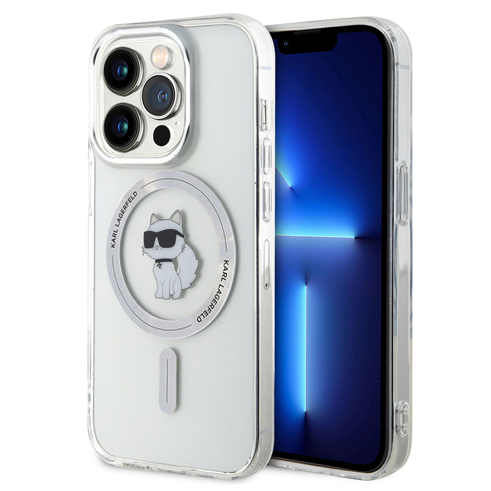 Калъф за iPhone 14 Pro - Karl Lagerfeld IML MagSafe (KLHMPMP14LHFHFCCNOT) - Прозрачен Choupette