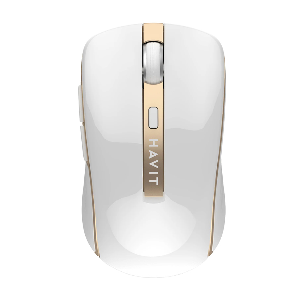 Мишка Fara Fir 2.4G, 1000/1200/1600 DPI - Havit (MS951GT) - Бяла / Златна