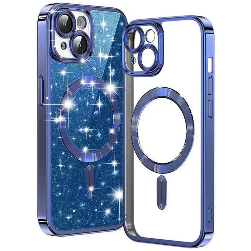 Калъф за iPhone 15 - Techsuit Luxury Glitter MagSafe - Deep Син