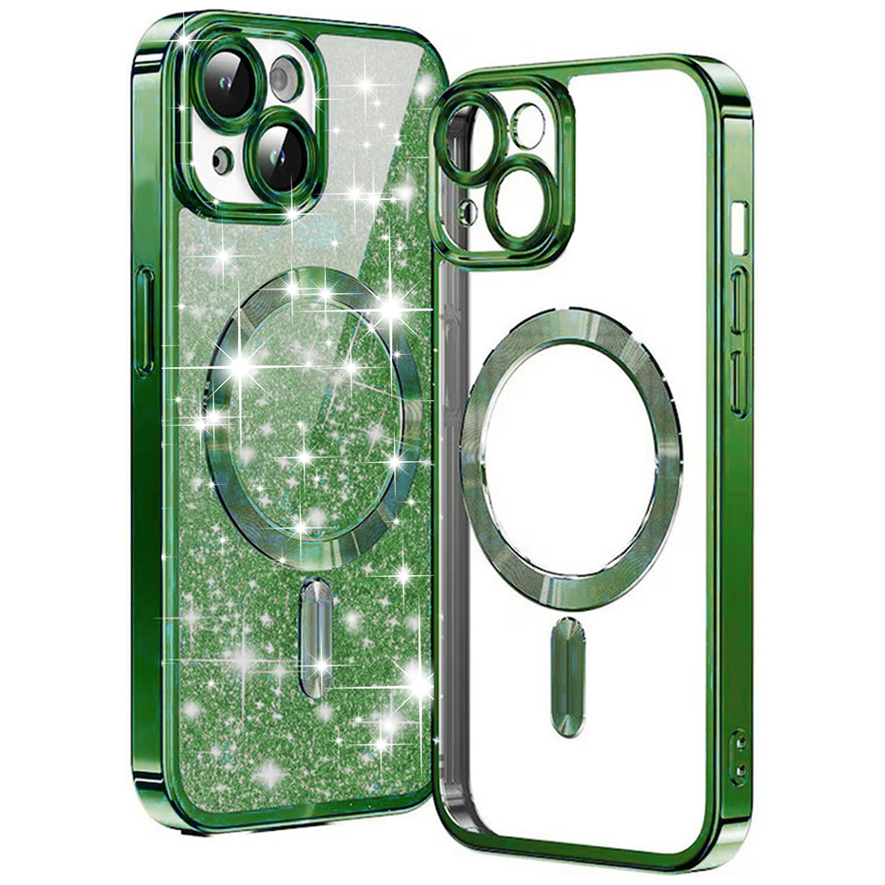 Калъф за iPhone 15 - Techsuit Luxury Glitter MagSafe - Deep Зелен