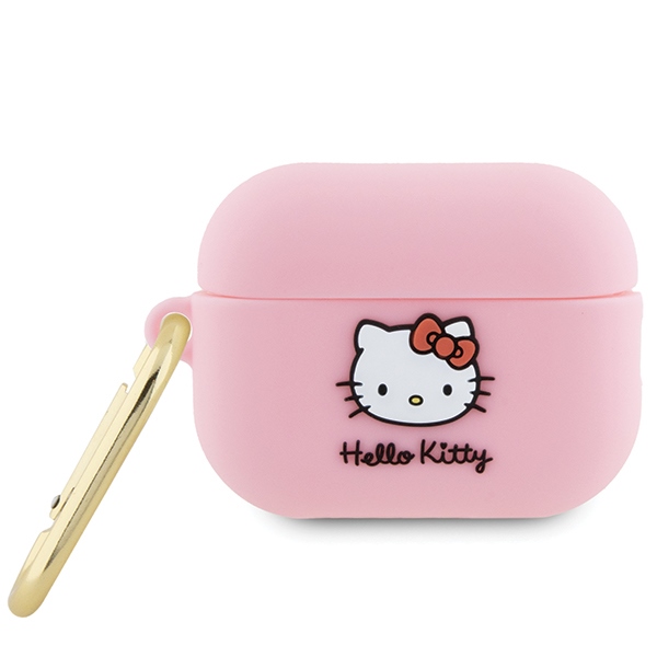 Калъф за Apple AirPods Pro 2 - Hello Kitty Silicone 3D Kitty Head (HKAP23DKHSP) - Розов
