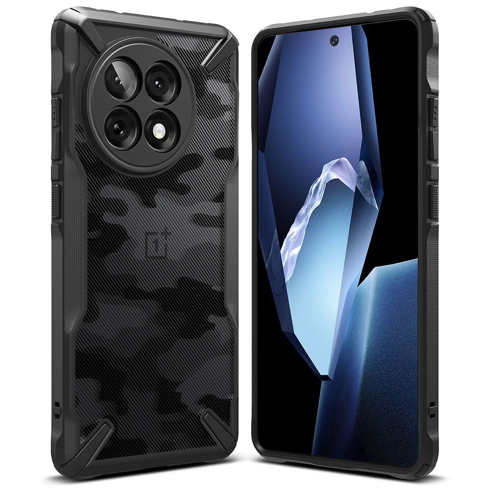 Калъф за OnePlus 13R - Ringke Fusion X Design - Camo Черен