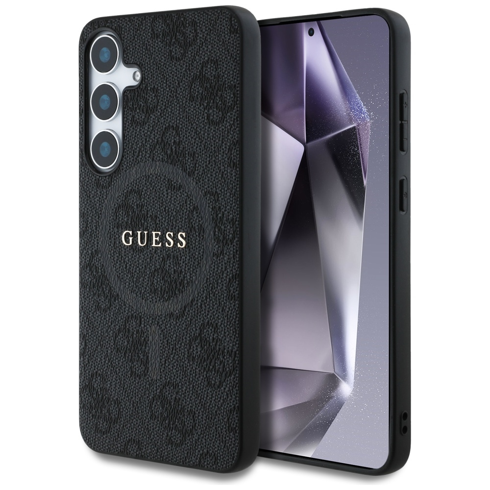 Калъф за Samsung Galaxy S25 - Guess 4G Ring Classic Classic Logo MagSafe (GUHMS25SG4GFRK) - Черен