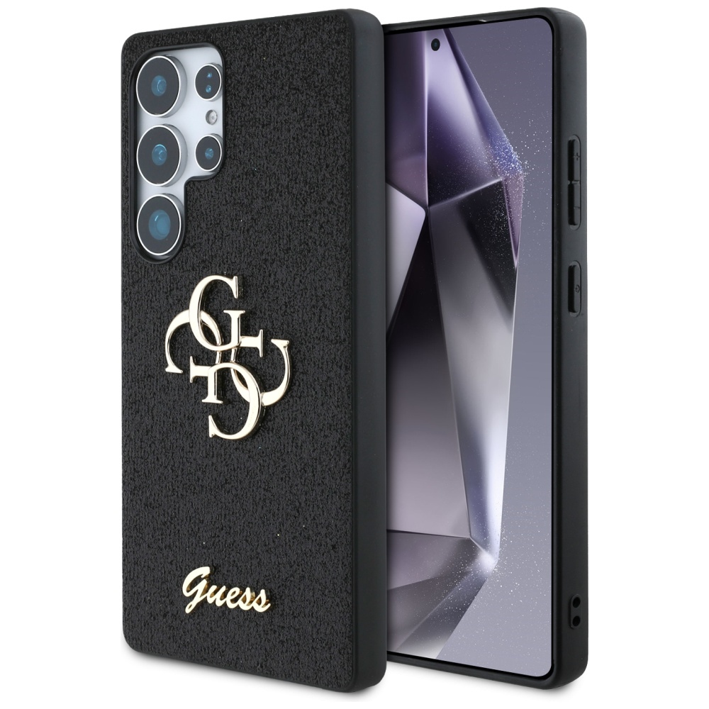 Калъф за Samsung Galaxy S25 Ultra - Guess Glitter Script Big 4G Big 4G Logo (GUHCS25LHG4SGK) - Черен