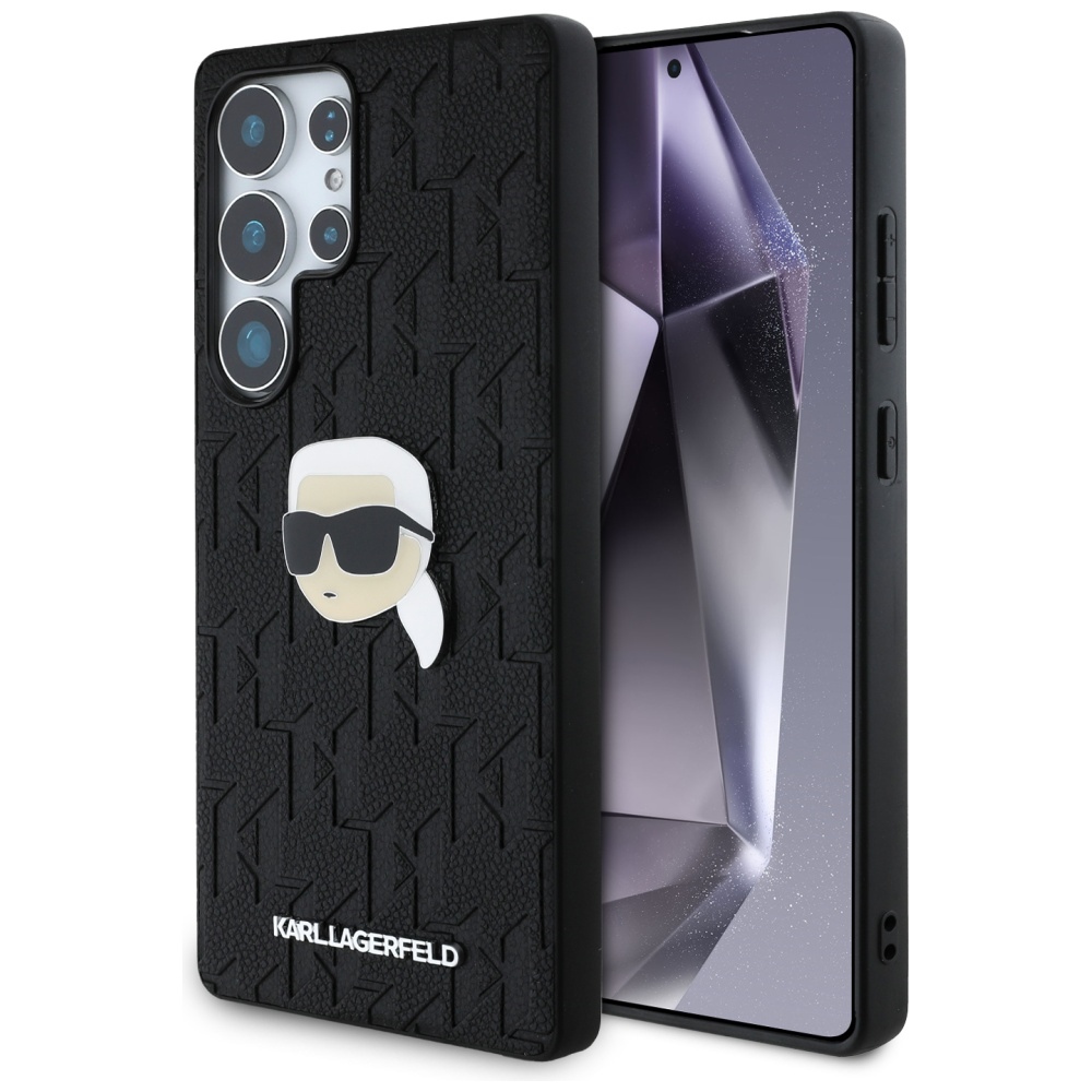 Калъф Samsung Galaxy S25 Ultra - Karl Lagerfeld Hardcase Monogram Leather (KLHCHCS25LPGKLKIPK) - Karl Head Pin