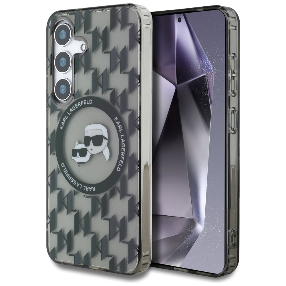 Калъф за Samsung Galaxy S25 - Karl Lagerfeld IML Monogram MagSafe (KLHMS25SHMCKKMHK) - Karl&Choupette Head
