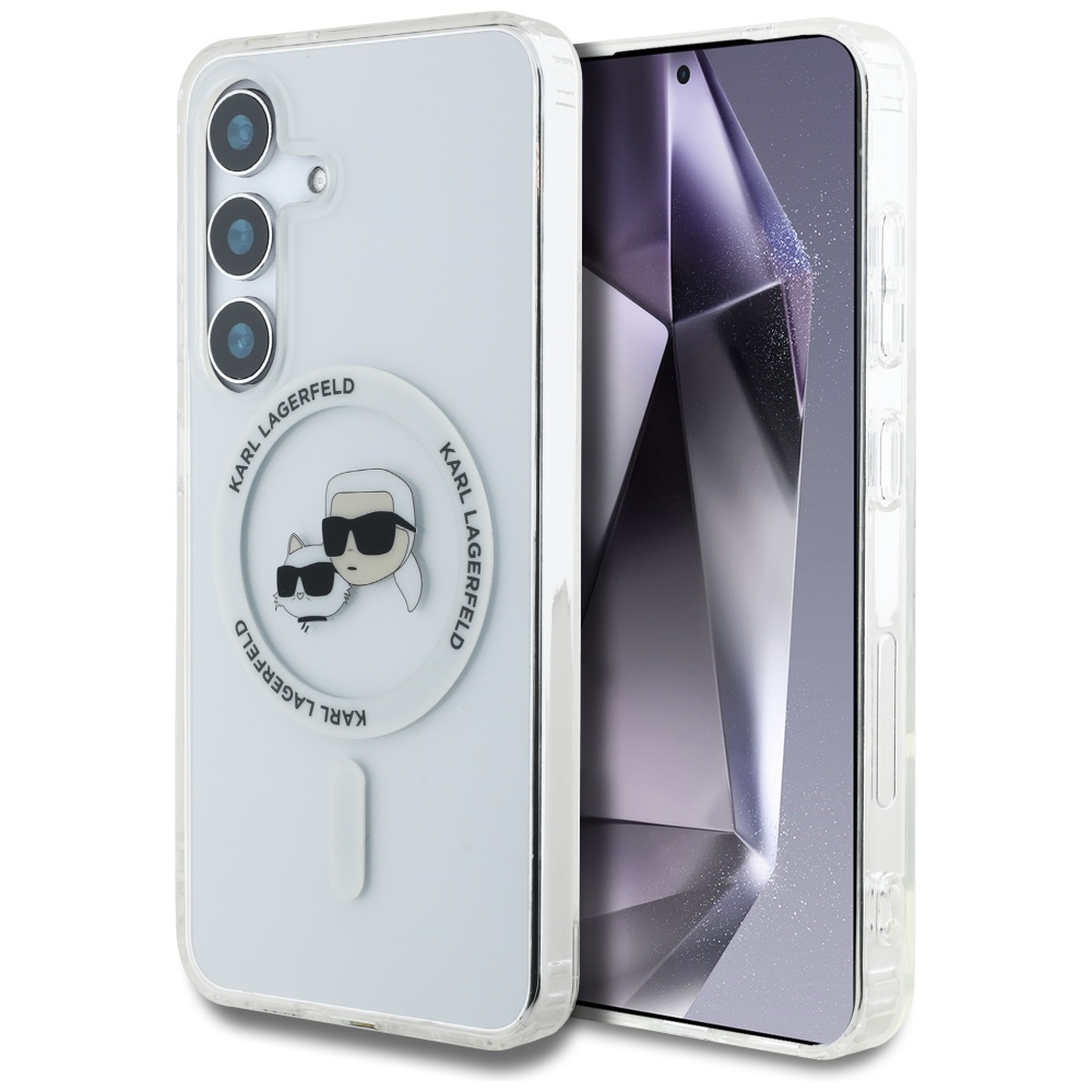 Калъф за Samsung Galaxy S25 Plus - Karl Lagerfeld IML MagSafe (KLHMS25MHLSKCH) - Metal Karl&Choupette Head