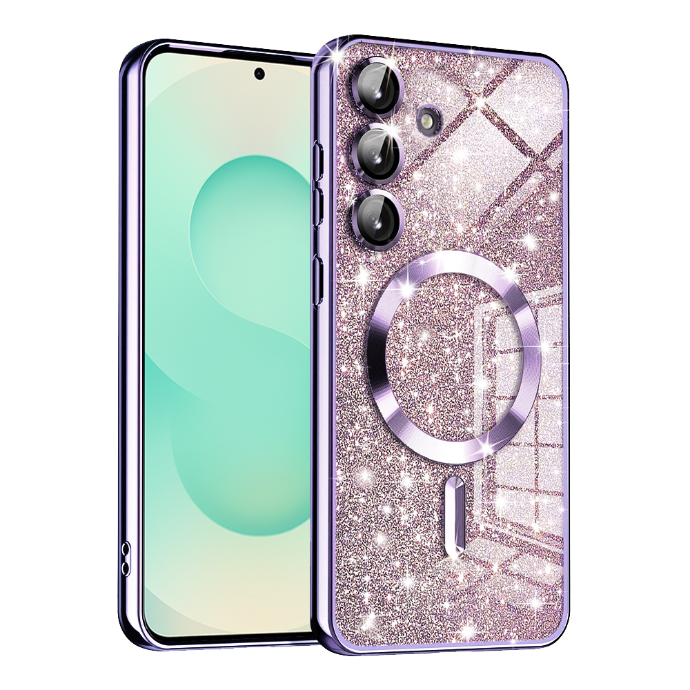 Калъф за Samsung Galaxy S25 Plus - Techsuit Luxury Glitter MagSafe - Светло лилав