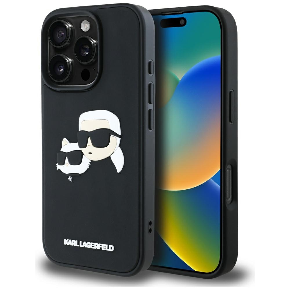 Калъф за iPhone 16 Pro Max - Karl Lagerfeld 3D Design (KLHCP16XRBCKKCHLK) - Гумен Karl&Choupette