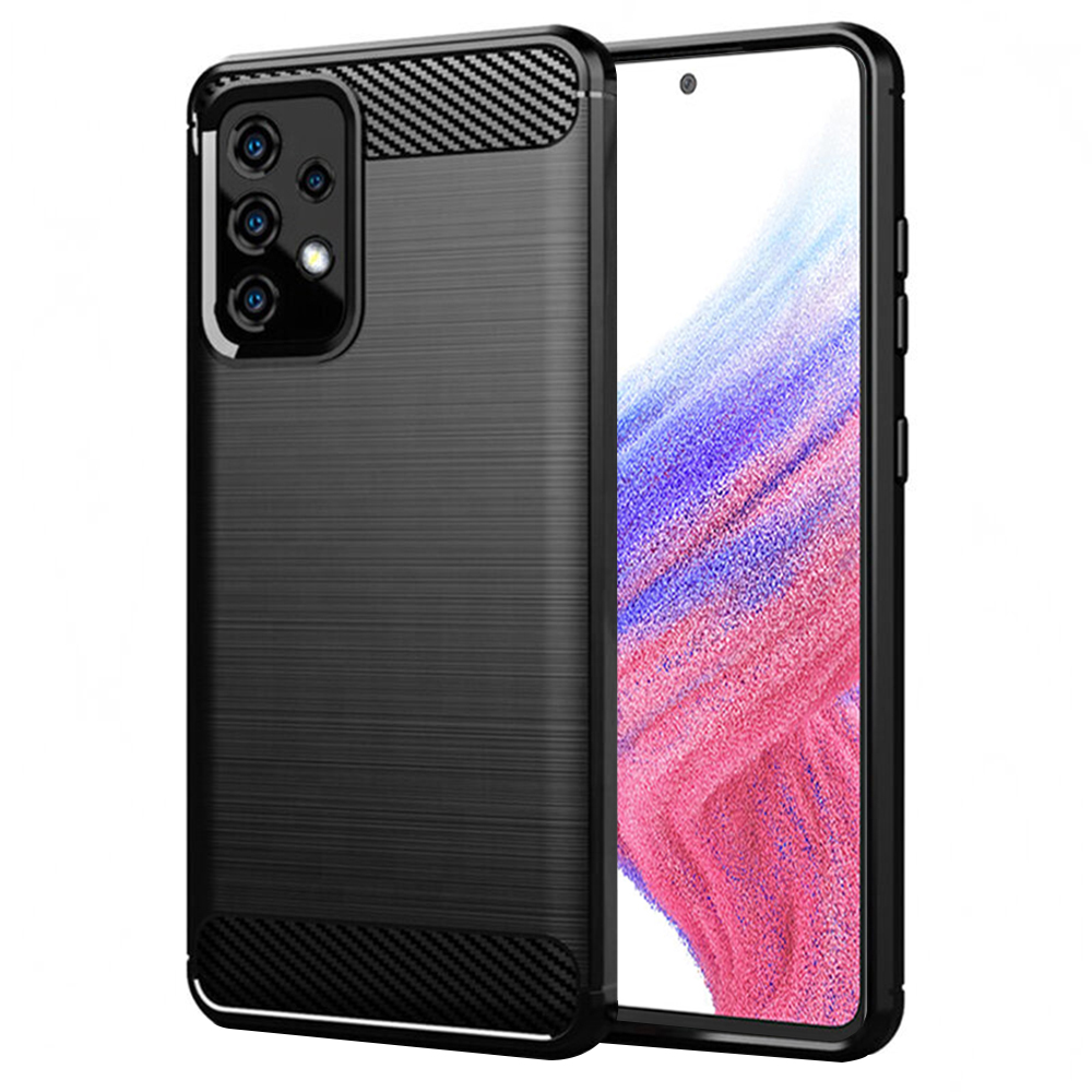 Калъф за Samsung Galaxy A53 5G - Techsuit Carbon Silicone - Черен