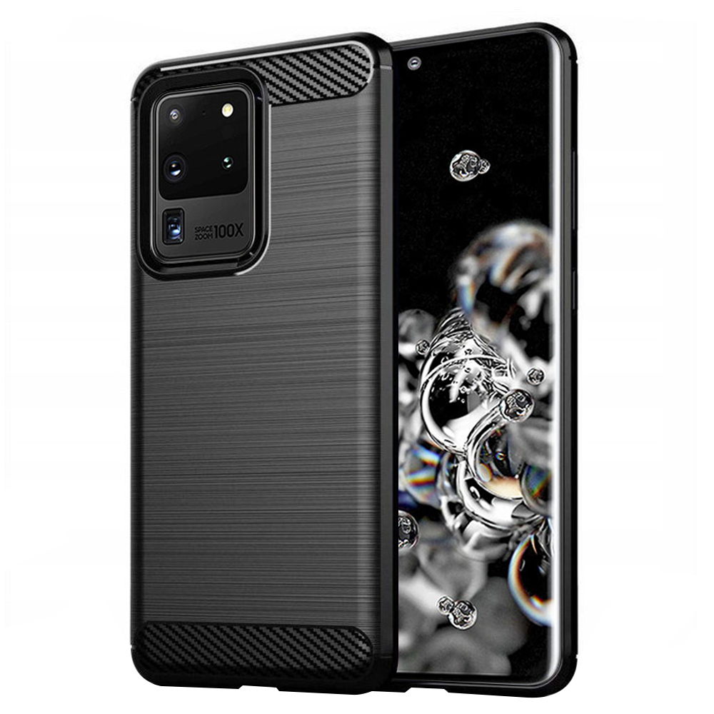 Калъф за Samsung Galaxy Galaxy S20 Ultra 4G / S20 Ultra 5G - Techsuit Carbon Silicone - Черен