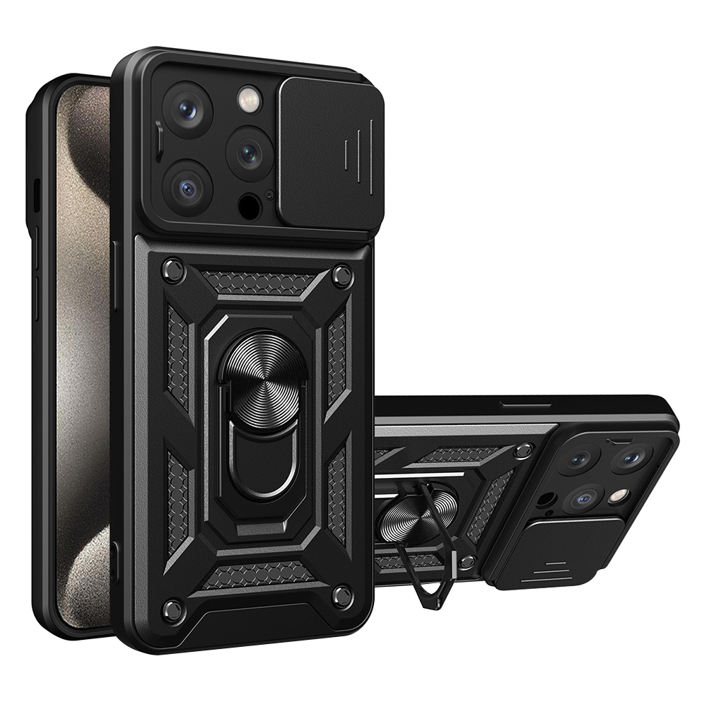 Калъф за iPhone 15 Pro Max - Techsuit CamShield Series - Черен