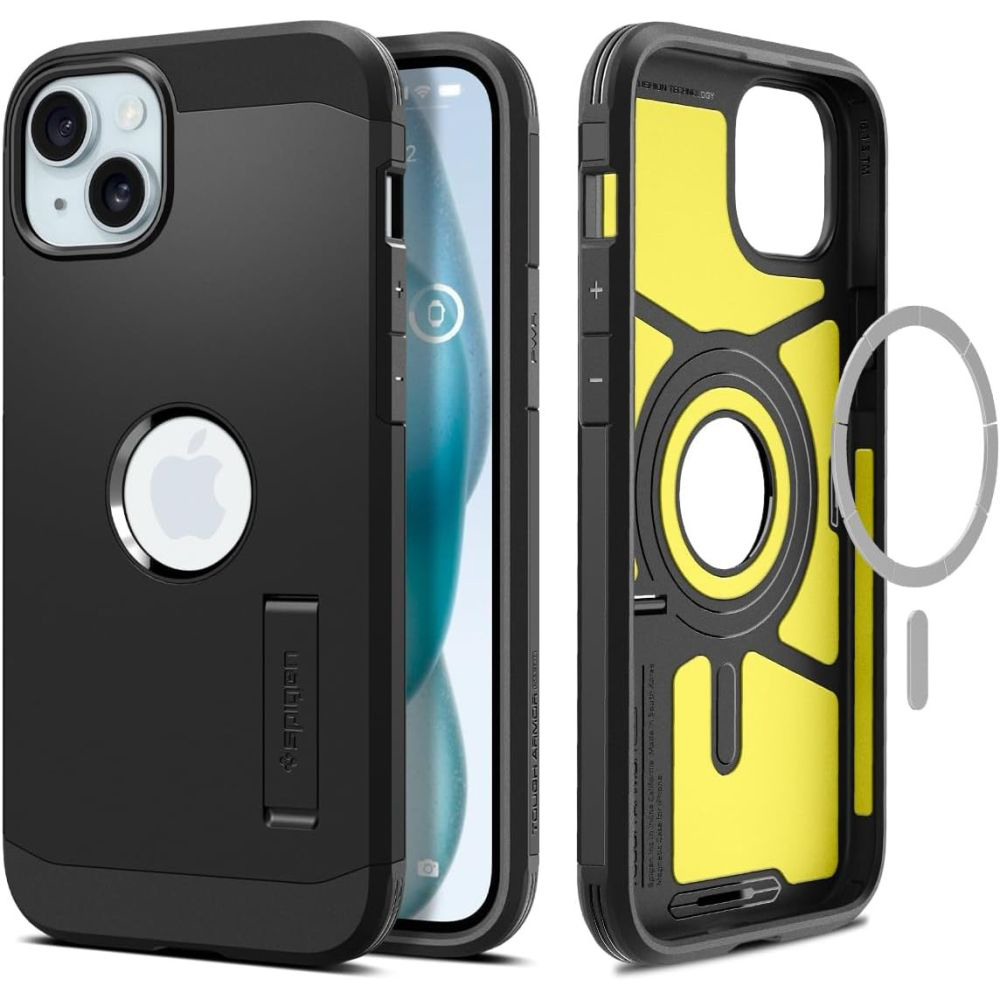 Калъф за iPhone 15 - Spigen Tough Armor MagSafe (ACS06811) - Черен