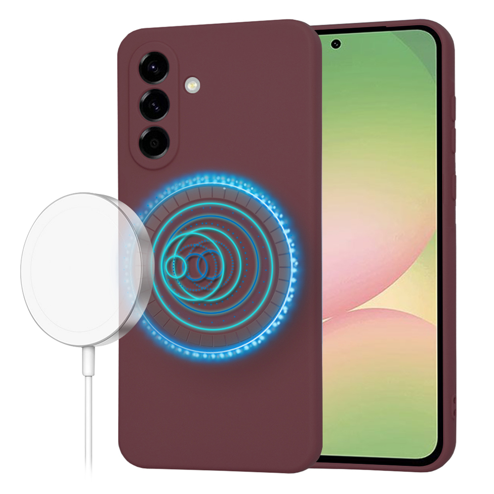 Калъф за Samsung Galaxy A56 5G - Techsuit SoftFlex MagSafe - Plum Червен