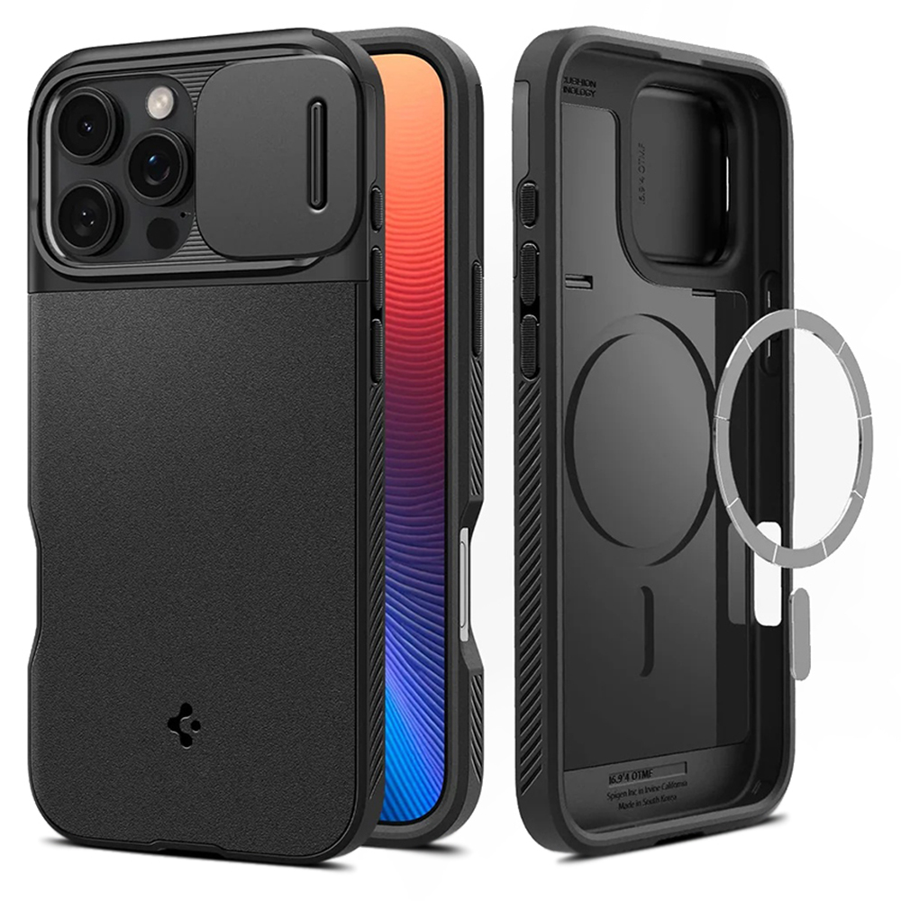 Калъф за IPhone 16 Pro - Spigen Optik Armor MagSafe (ACS08149) - Черен